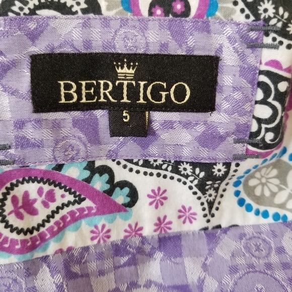 Bertigo Men's Purple Casual Button Down Sixe XL Cotton Shirt - Picture 3 of 8